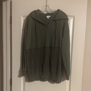 WORN ONCE Time and Tru Olive Hooded Pullover